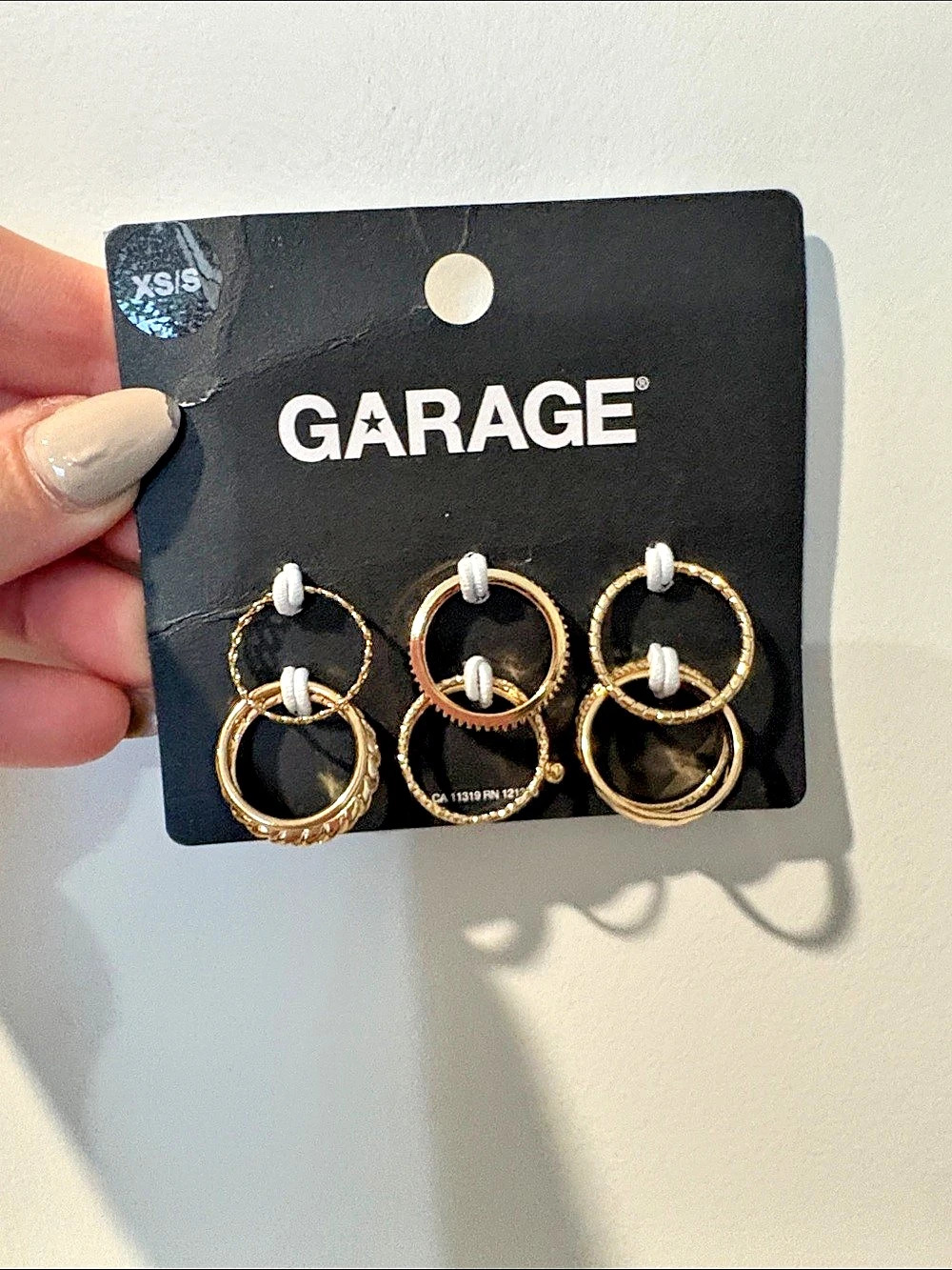 Garage 10 ring stack - Gold- XS/S-  NWT